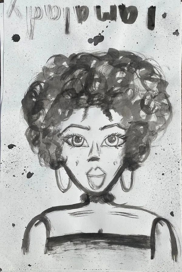 Mascara Brush and Ink Painting, Fall 2022